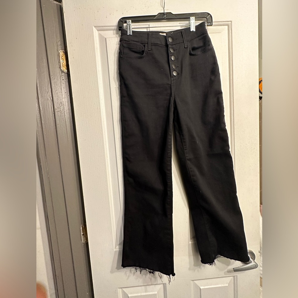 BCBGeneration Raw edge cropped wide leg jeans